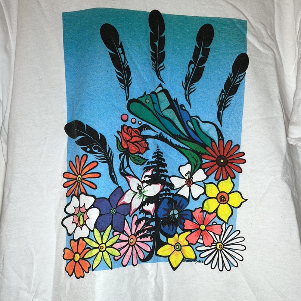 White Structured Graphic TShirt Painted graphic - Picture 2 of 3